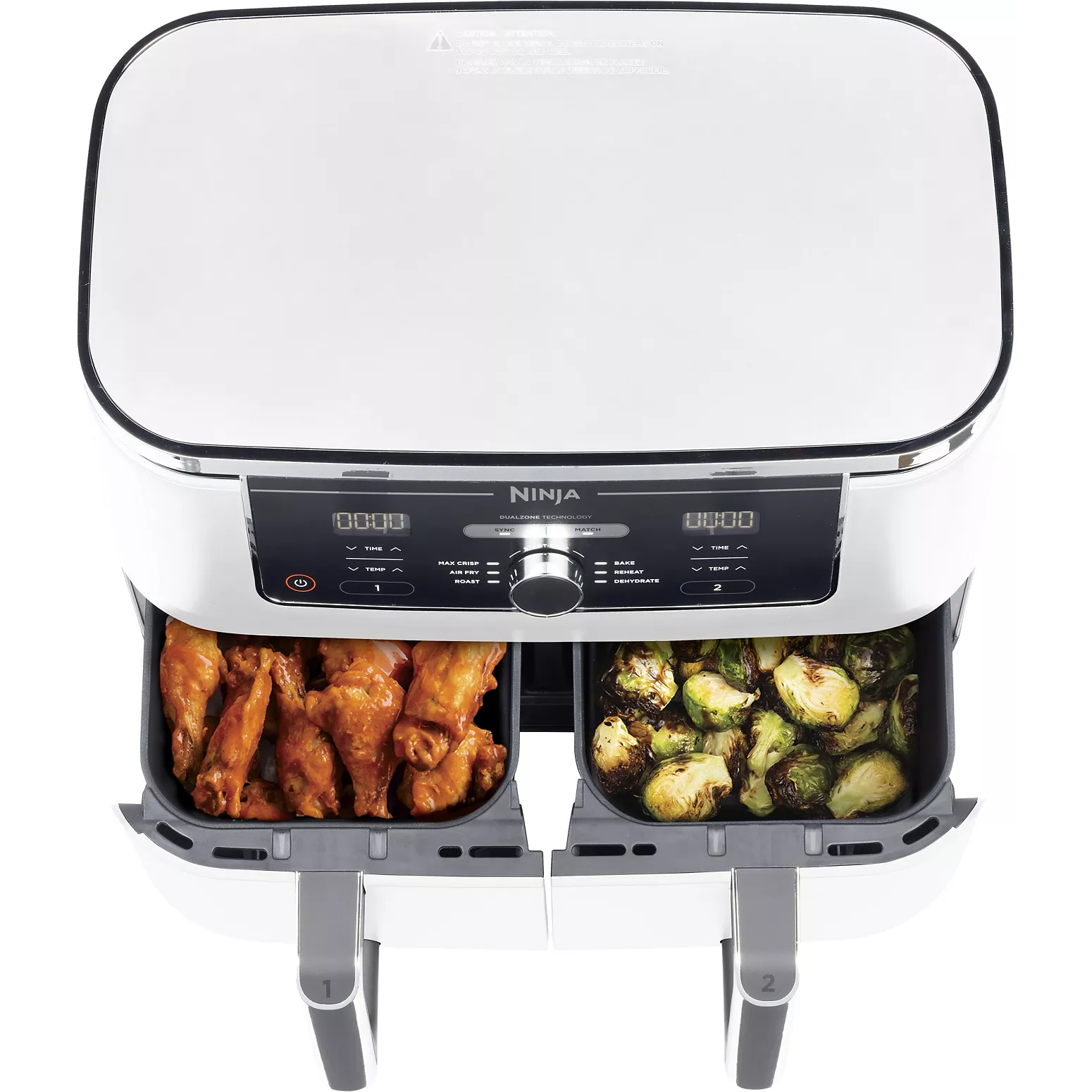 Ninja Foodi MAX Dual Zone Air Fryer AF400EUWH – Friteuse à Air Chaud 9,5 L – Double Tiroir – Blanc - Thumbnail 5