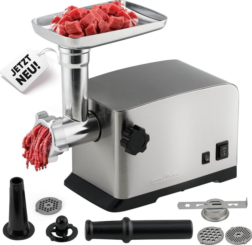 Hachoir à Viande Électrique ProfiCook PC-FW 1272 – 1200 W – 3 Disques Métal – Embout Saucisses & Biscuits/Pâtisseries