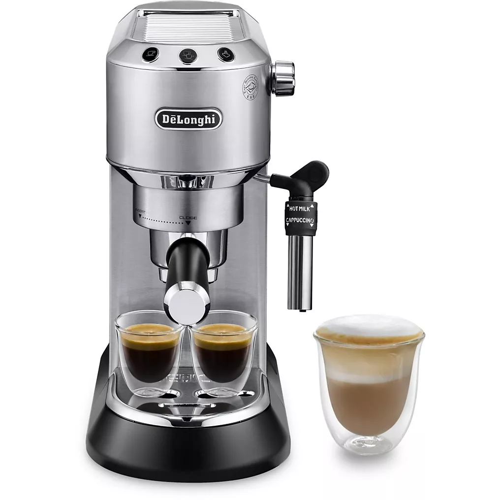 Machine à Expresso De'Longhi Dedica Style EC685.M – Buse à Mousse de Lait – 15 cm – Réservoir 1 L – Métal – Compatible Dosettes E.S.E