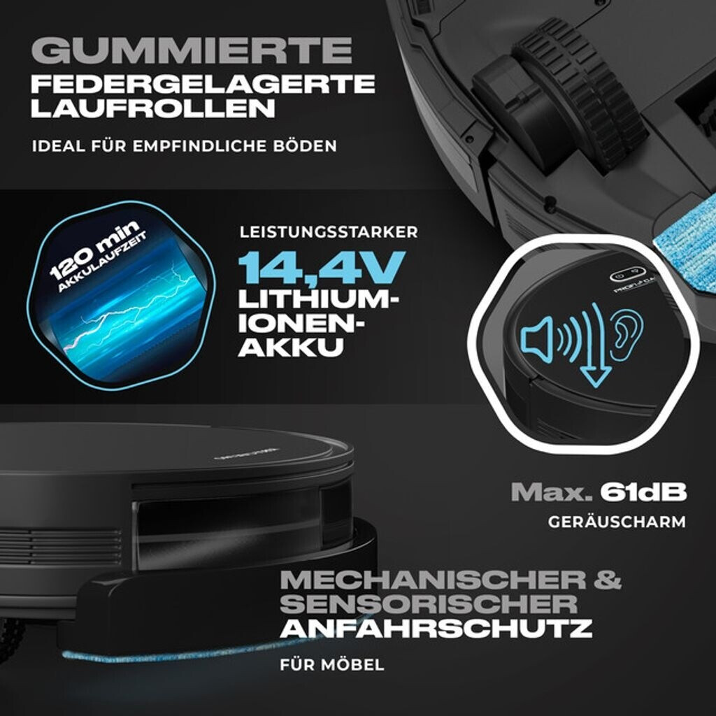 Aspirateur Robot ProfiCare PC-BSR3108 – Connecté WiFi – Fonction d’Essuyage – Noir - Thumbnail 7