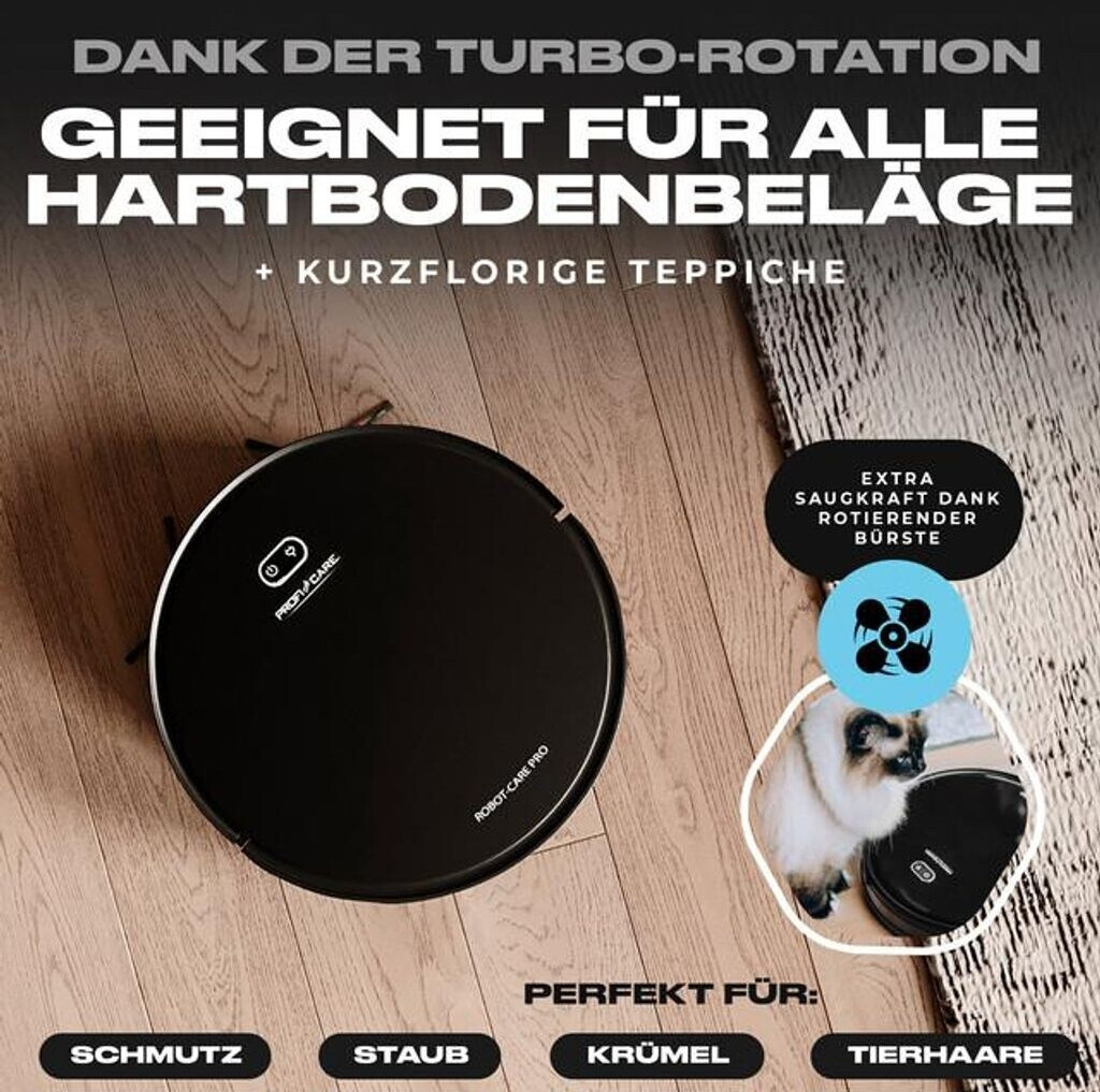 Aspirateur Robot ProfiCare PC-BSR3108 – Connecté WiFi – Fonction d’Essuyage – Noir - Thumbnail 9