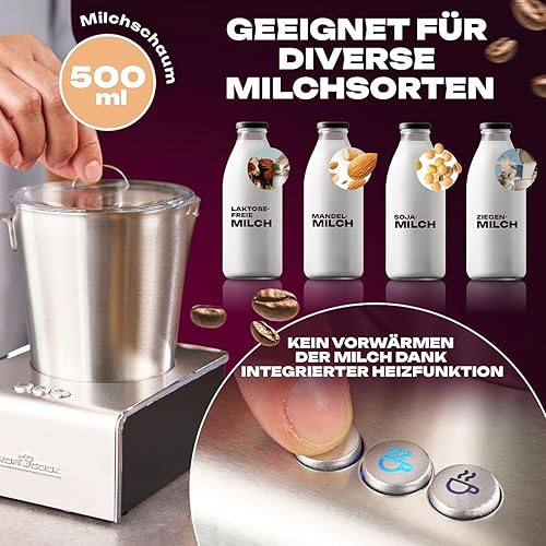 Mousseur à Lait ProfiCook PC-MS 1032 – Électrique – Fonction Chaud & Froid – 6 Fonctions – 500 ml de Mousse - Thumbnail 6