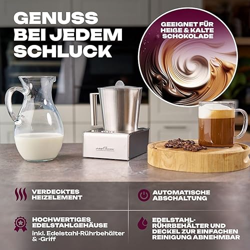 Mousseur à Lait ProfiCook PC-MS 1032 – Électrique – Fonction Chaud & Froid – 6 Fonctions – 500 ml de Mousse - Thumbnail 8