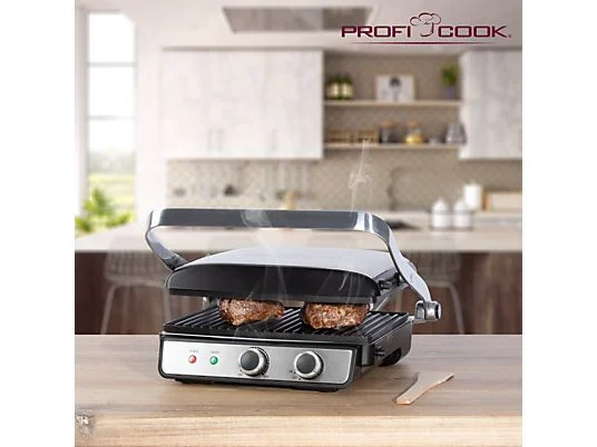 Grill de Contact ProfiCook PC-KG 1029 – Inox – 2 Plaques Antiadhésives – Grillades et Paninis