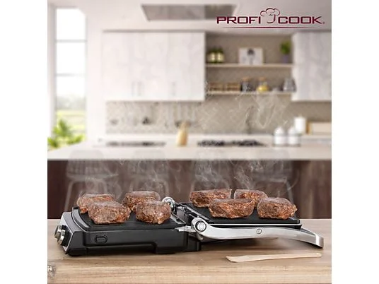 Grill de Contact ProfiCook PC-KG 1029 – Inox – 2 Plaques Antiadhésives – Grillades et Paninis - Thumbnail 2