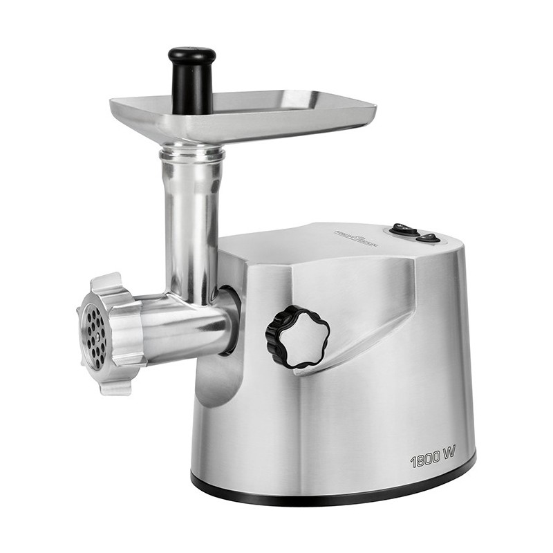 Hachoir à Viande ProfiCook PC-FW 1172 – Professionnel – 1800 W – 3 Disques Métal – Tête Clé & Saucisse – Lames Acier Inoxydable – Argent