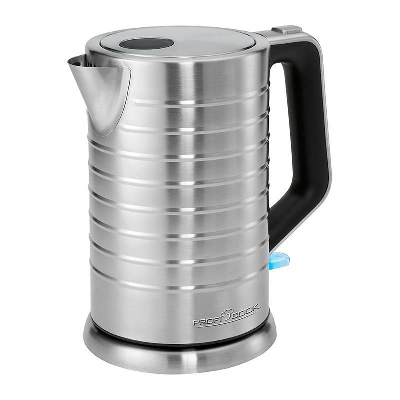 Bouilloire Électrique ProfiCook PC-WKS 1119 – 1,7 L – Affichage Niveau d’Eau – Base Rotative 360° – 1850–2200 W – Argent