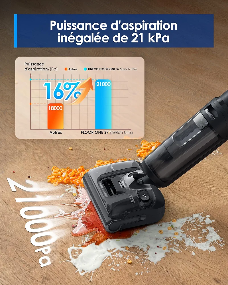 Tineco Floor One S7 Stretch Series – Nettoyeur Intelligent pour Sols Durs et Tapis - Thumbnail 6