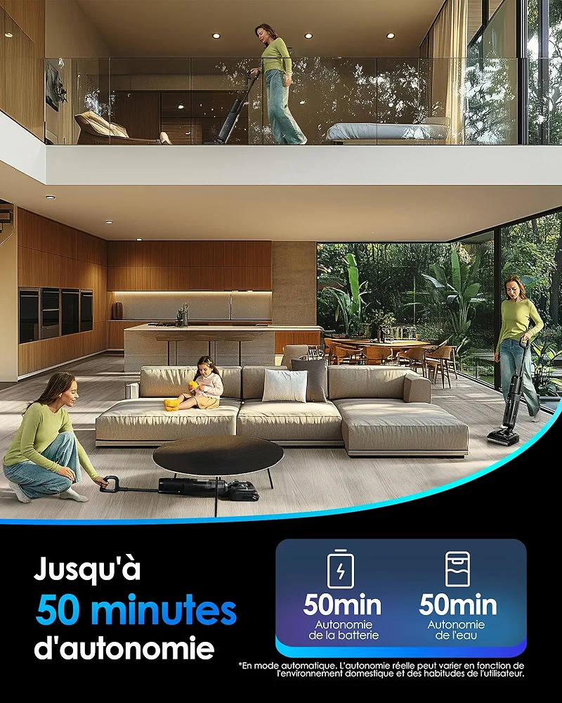 Tineco Floor One S7 Stretch Series – Nettoyeur Intelligent pour Sols Durs et Tapis - Thumbnail 9