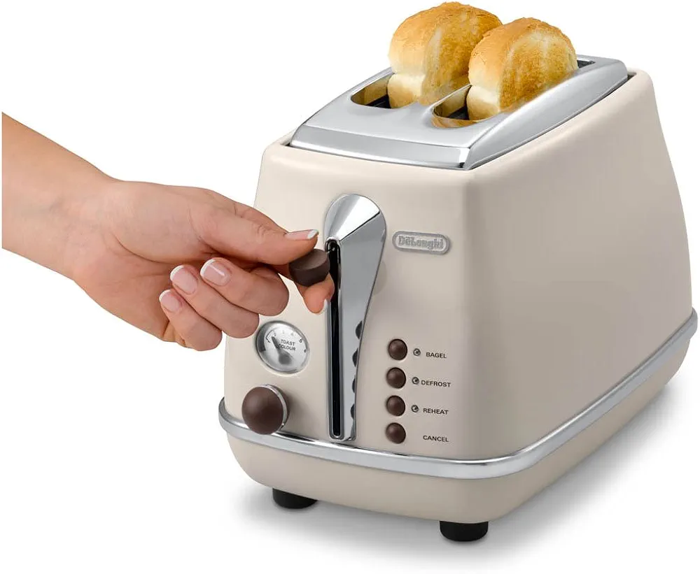 Grille pain De’Longhi Icona CTOV 2103.BG – 1,7 L – 2000 W – Style Rétro Beige
