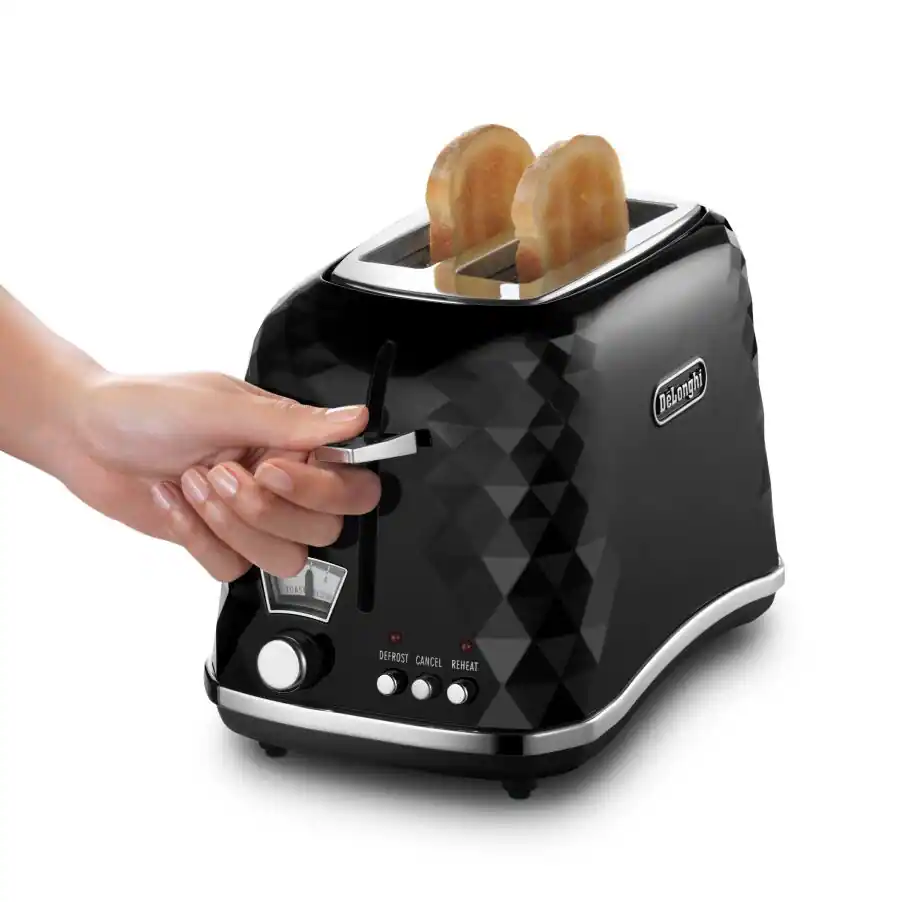 Grille-pain De’Longhi Brillante – 2 Fentes – 5 Niveaux de Brunissage – Design Élégant