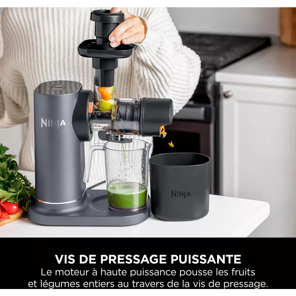 Ninja Extracteur de Jus à Pression à Froid – Carafe 700 ml et Récupérateur de Pulpe 1,1 L – Compact et Lavable au Lave-Vaisselle - Thumbnail 5