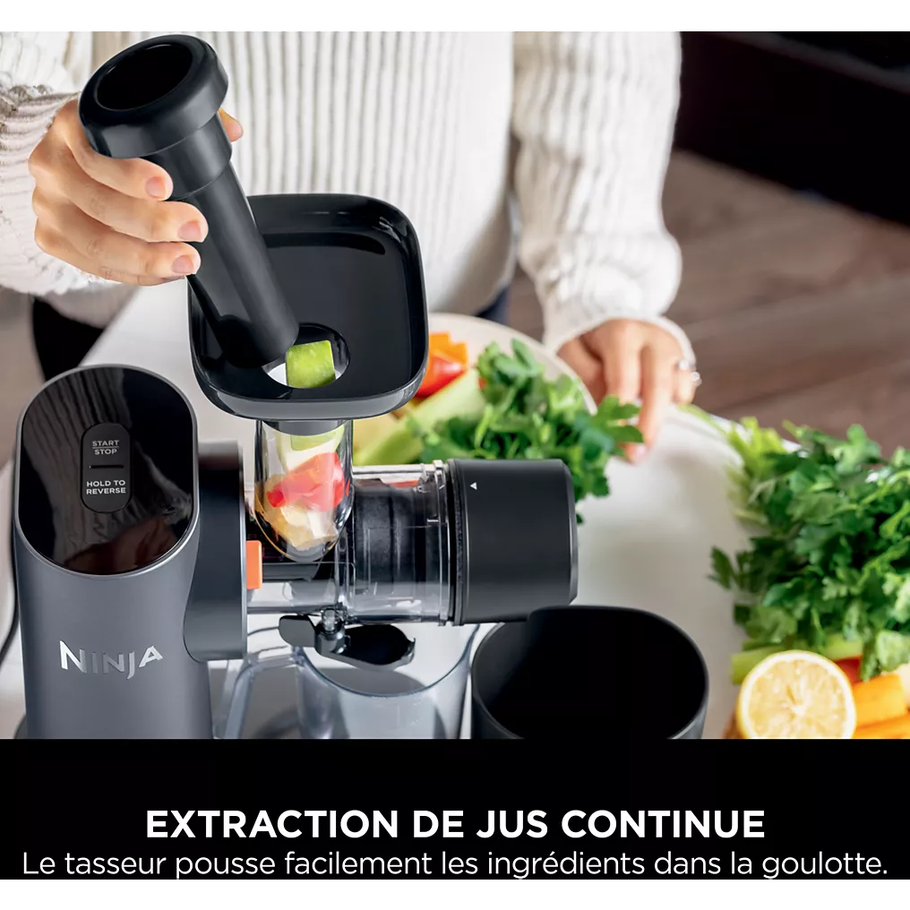 Ninja Extracteur de Jus à Pression à Froid – Carafe 700 ml et Récupérateur de Pulpe 1,1 L – Compact et Lavable au Lave-Vaisselle - Thumbnail 7
