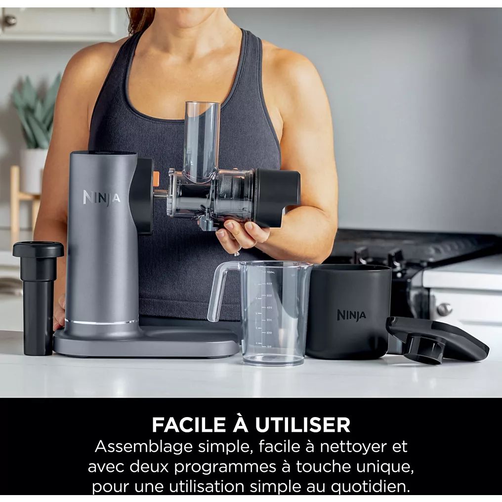 Ninja Extracteur de Jus à Pression à Froid – Carafe 700 ml et Récupérateur de Pulpe 1,1 L – Compact et Lavable au Lave-Vaisselle - Thumbnail 8