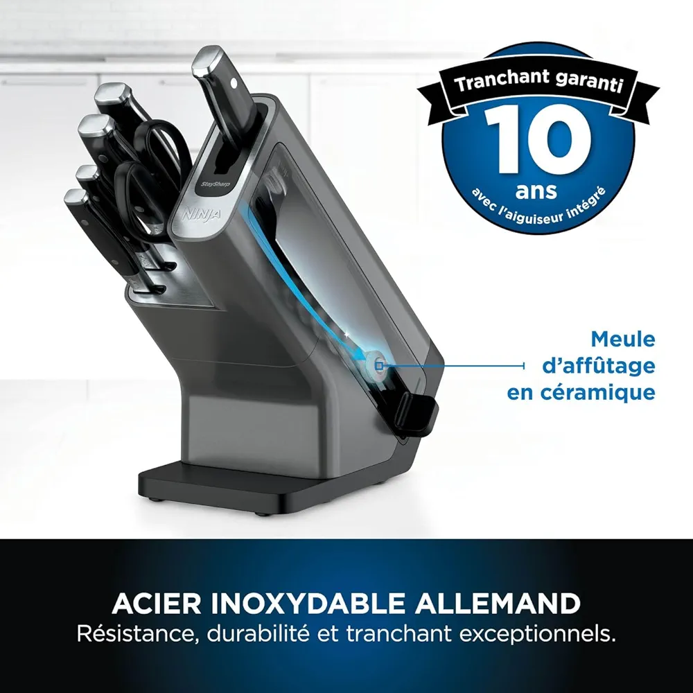 Ninja StaySharp – Ensemble de Couteaux de Cuisine 6 pièces avec Aiguiseur Intégré et Ciseaux - Thumbnail 2