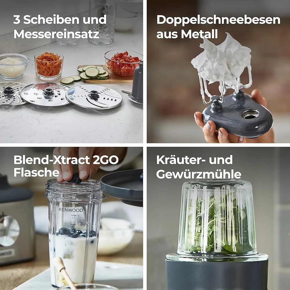 Robot de Cuisine Kenwood FDM316SS Multipro Compact+ – Avec Balance Intégrée – 11 Accessoires – Design Compact et Puissant - Thumbnail 7