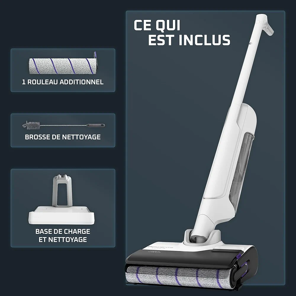 Rowenta X-Clean 10 – Aspirateur Laveur Sans Fil Nettoyage 2-en-1 • Design plat 180° • Auto-nettoyage & séchage 65°C • Autonomie 60 min - Thumbnail 5
