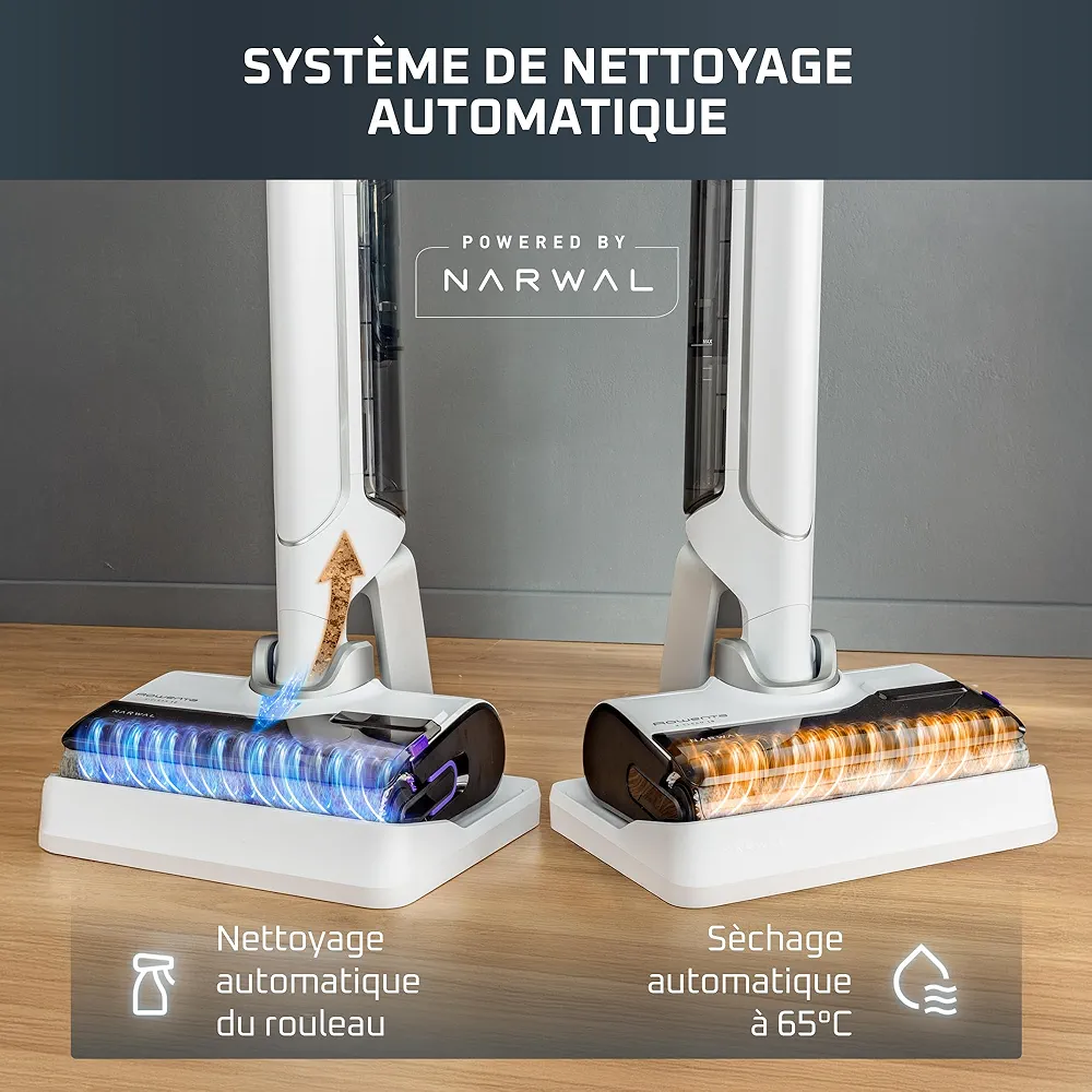 Rowenta X-Clean 10 – Aspirateur Laveur Sans Fil Nettoyage 2-en-1 • Design plat 180° • Auto-nettoyage & séchage 65°C • Autonomie 60 min - Thumbnail 3