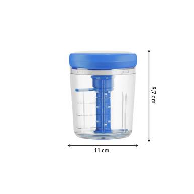 Tefal K1644344 – Chop & Shaker Jamie Oliver, hachoir manuel 450 ml blanc/bleu - Thumbnail 2