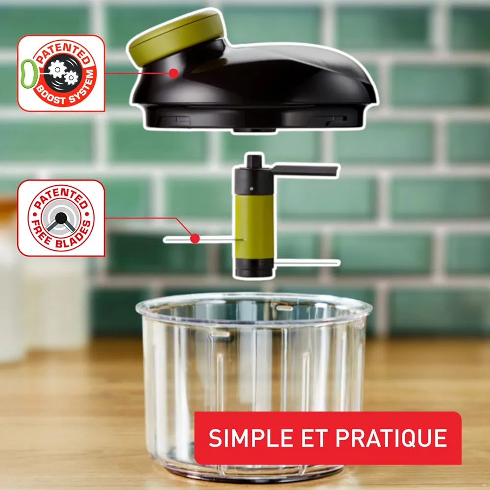 Tefal K1320404 – Hachoir manuel 5 secondes 900 ml noir/vert - Thumbnail 6