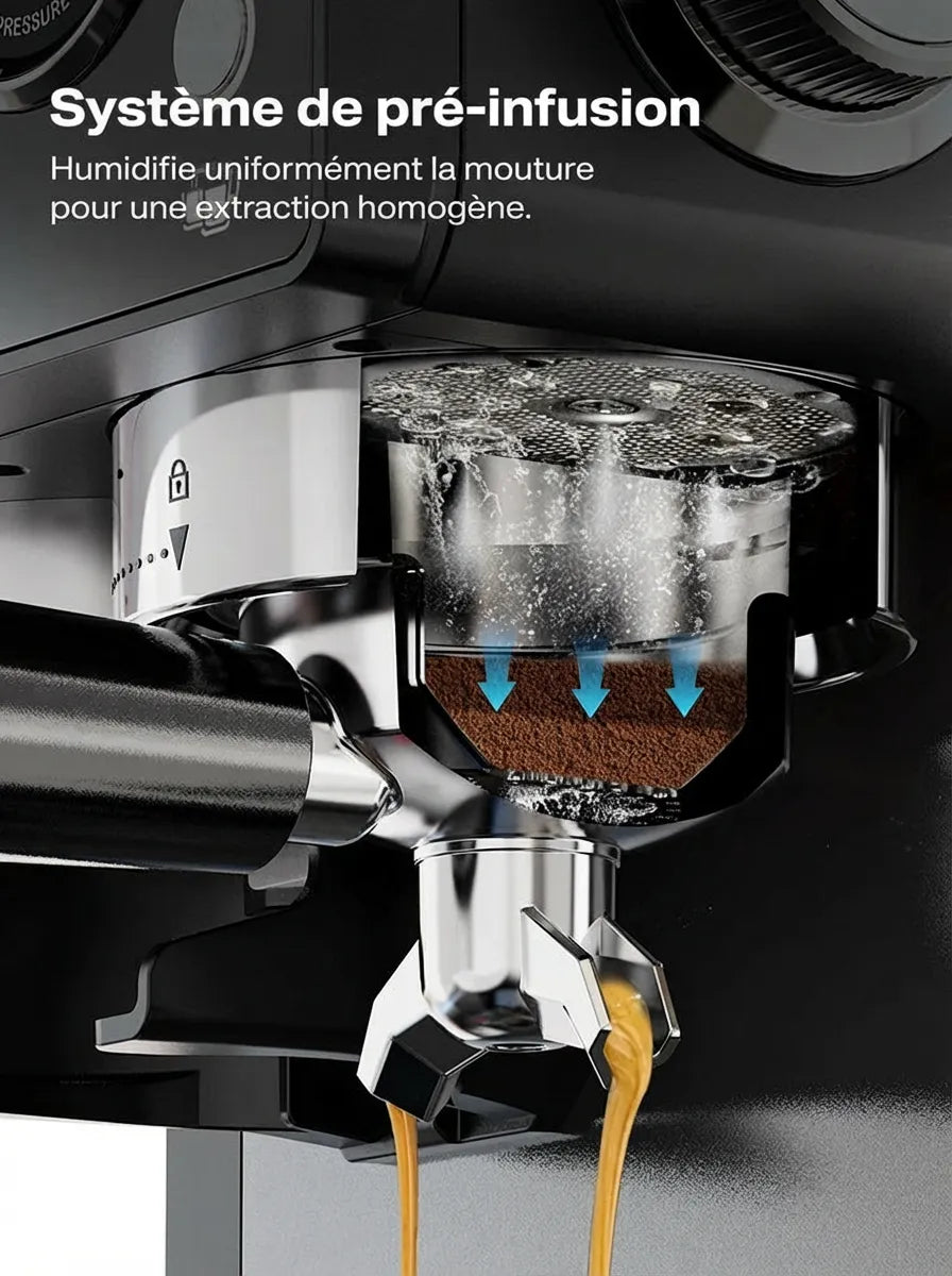 Machine Expresso avec Broyeur H20 – 20 Bars & PID (HiBrew) - Thumbnail 10