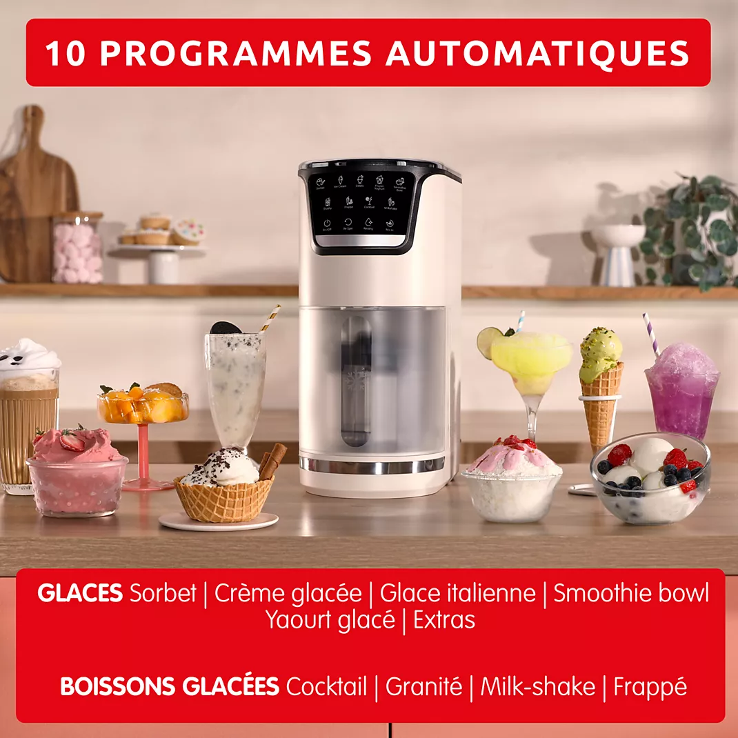 Moulinex Dolci – Sorbetière 10 Programmes en 1 | Rinçage Automatique | Technologie 1 Step Perfector - Thumbnail 8