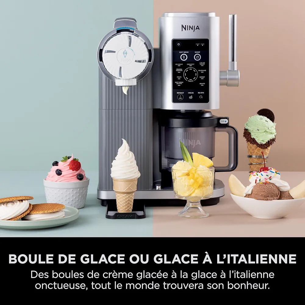 Ninja CREAMi Scoop & Swirl – Machine à Glaces & Glaces à l’Italienne 13-en-1 | Desserts Glacés Maison - Thumbnail 4