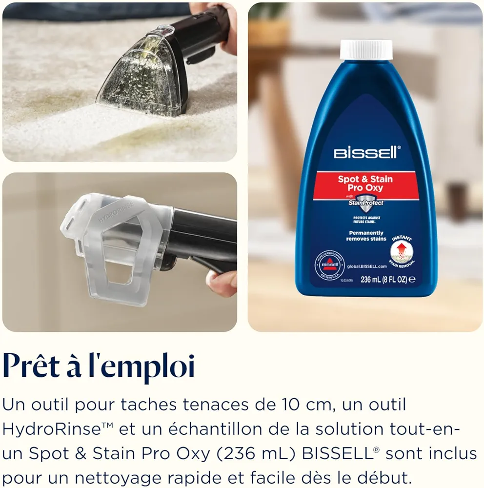 BISSELL SpotClean ProHeat Advanced – Shampouineuse Compacte Multi-Surfaces 1125W | Nettoyeur Tapis & Canapé - Thumbnail 6