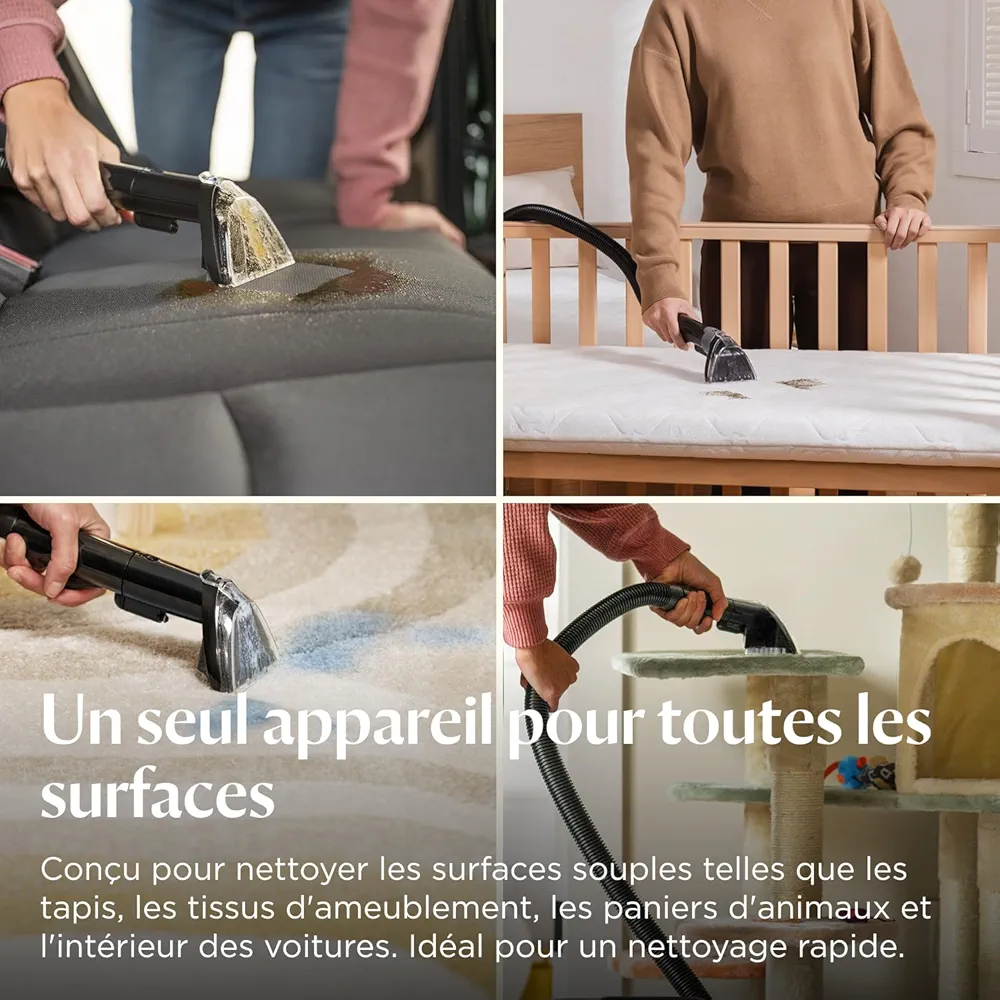 BISSELL SpotClean ProHeat Advanced – Shampouineuse Compacte Multi-Surfaces 1125W | Nettoyeur Tapis & Canapé - Thumbnail 7