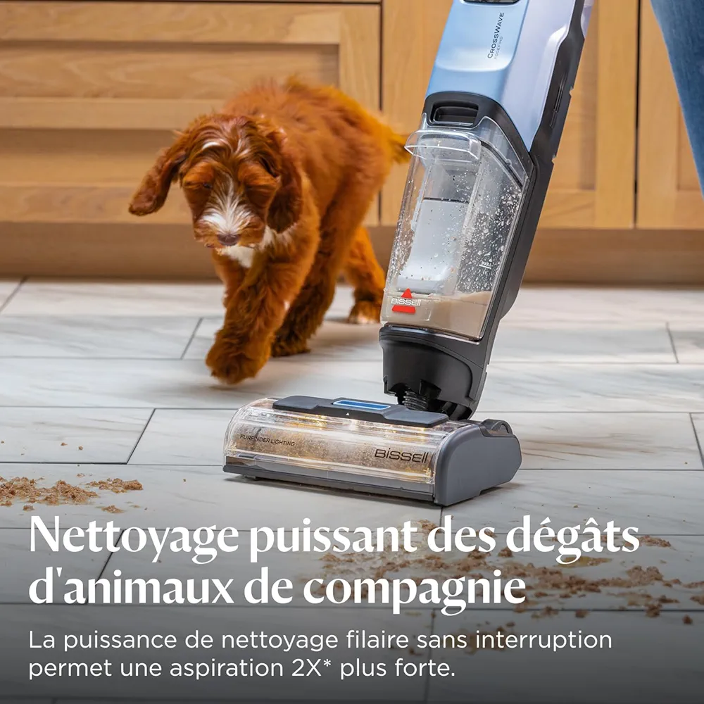 BISSELL CrossWave® EdgeFind – Aspirateur Laveur Multi-Surfaces | Technologie ZeroGap™ | Spécial Animaux - Thumbnail 8