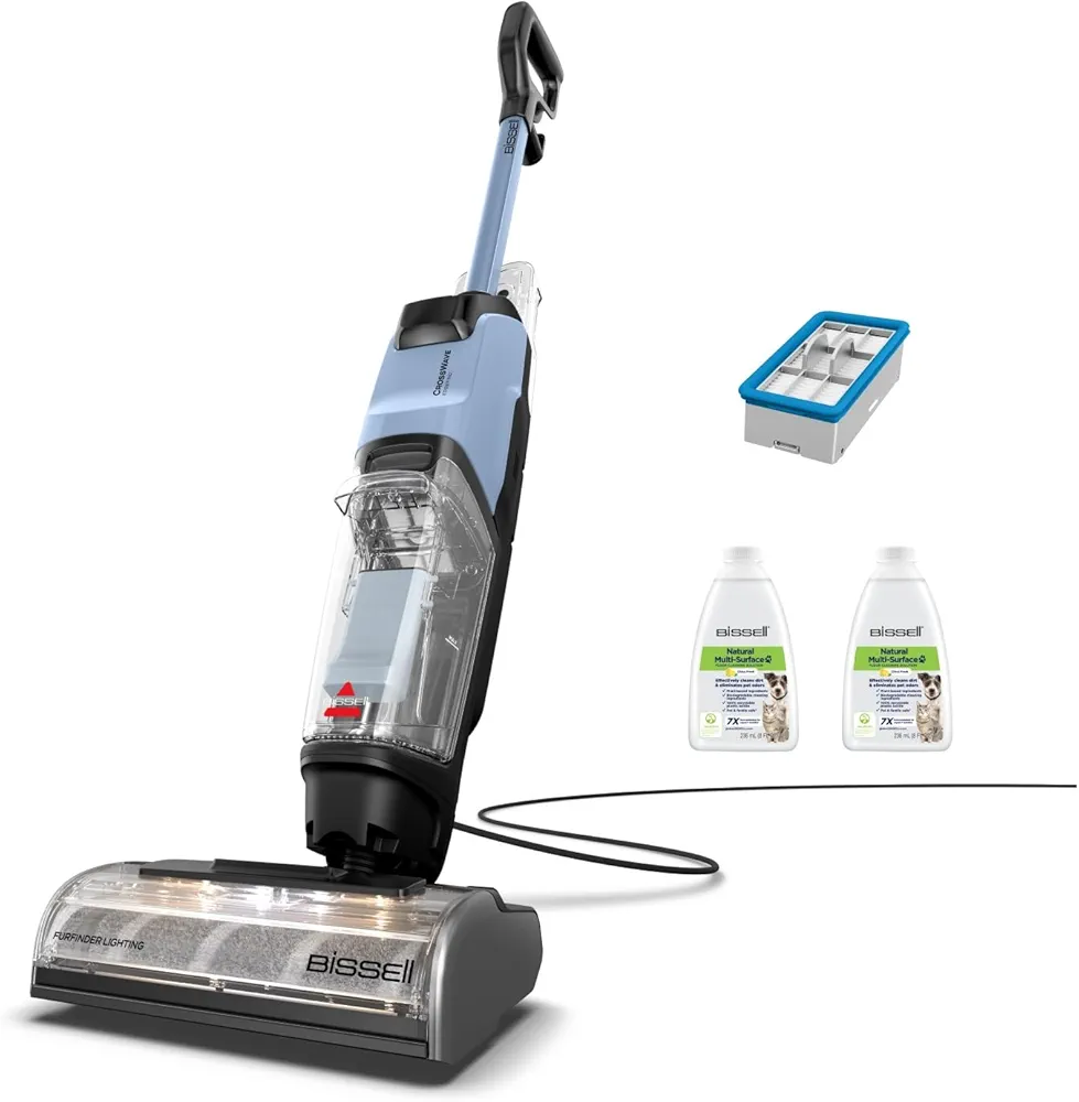BISSELL CrossWave® EdgeFind – Aspirateur Laveur Multi-Surfaces | Technologie ZeroGap™ | Spécial Animaux