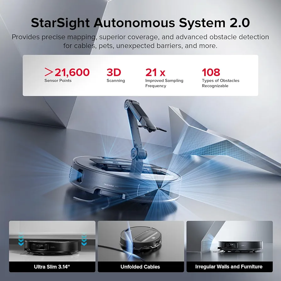 Roborock Saros Z70 – Robot Aspirateur Laveur Intelligent Ultra Puissant - Thumbnail 6
