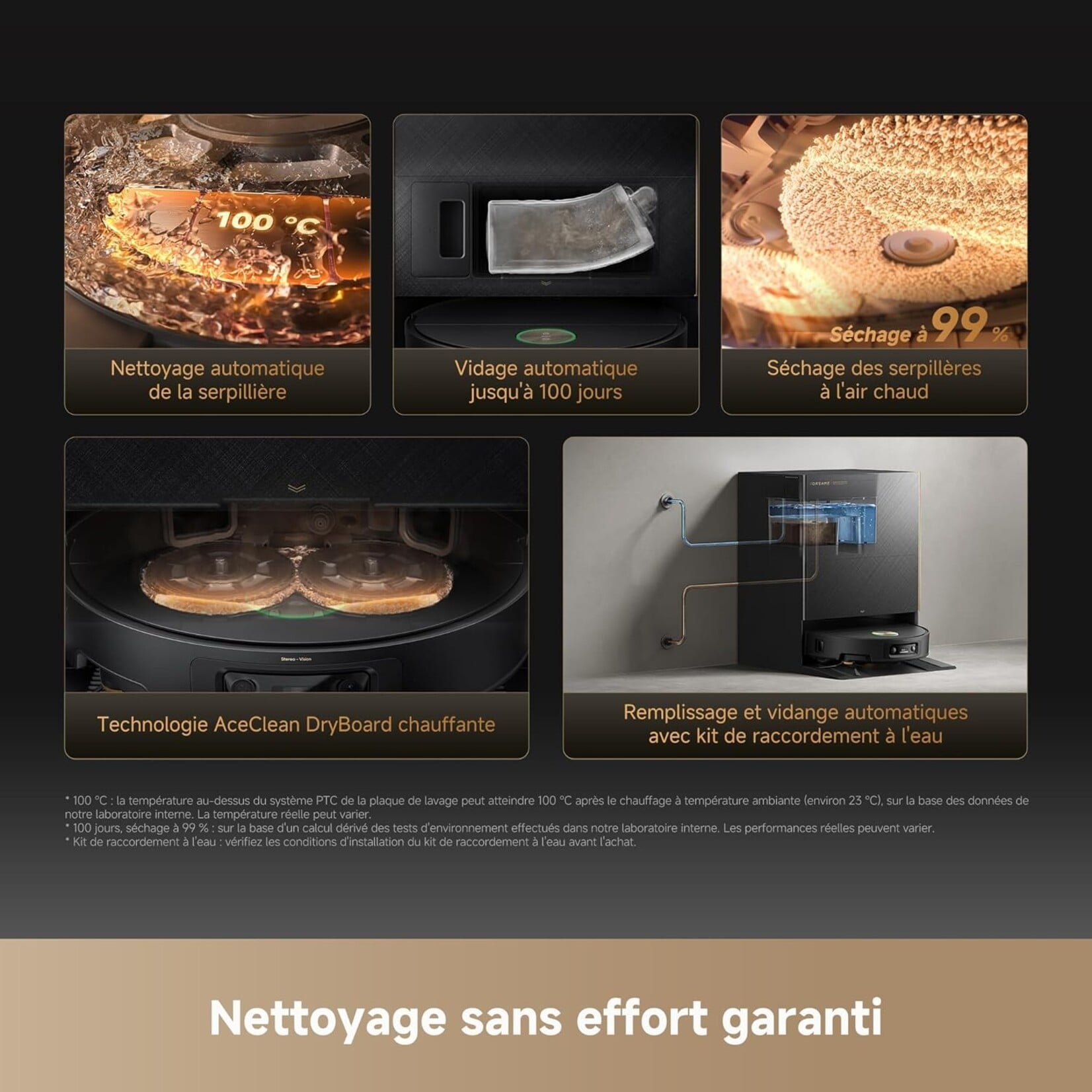 DREAME X50s Ultra Black – Robot Aspirateur Laveur Intelligent avec Station Automatique - Thumbnail 7