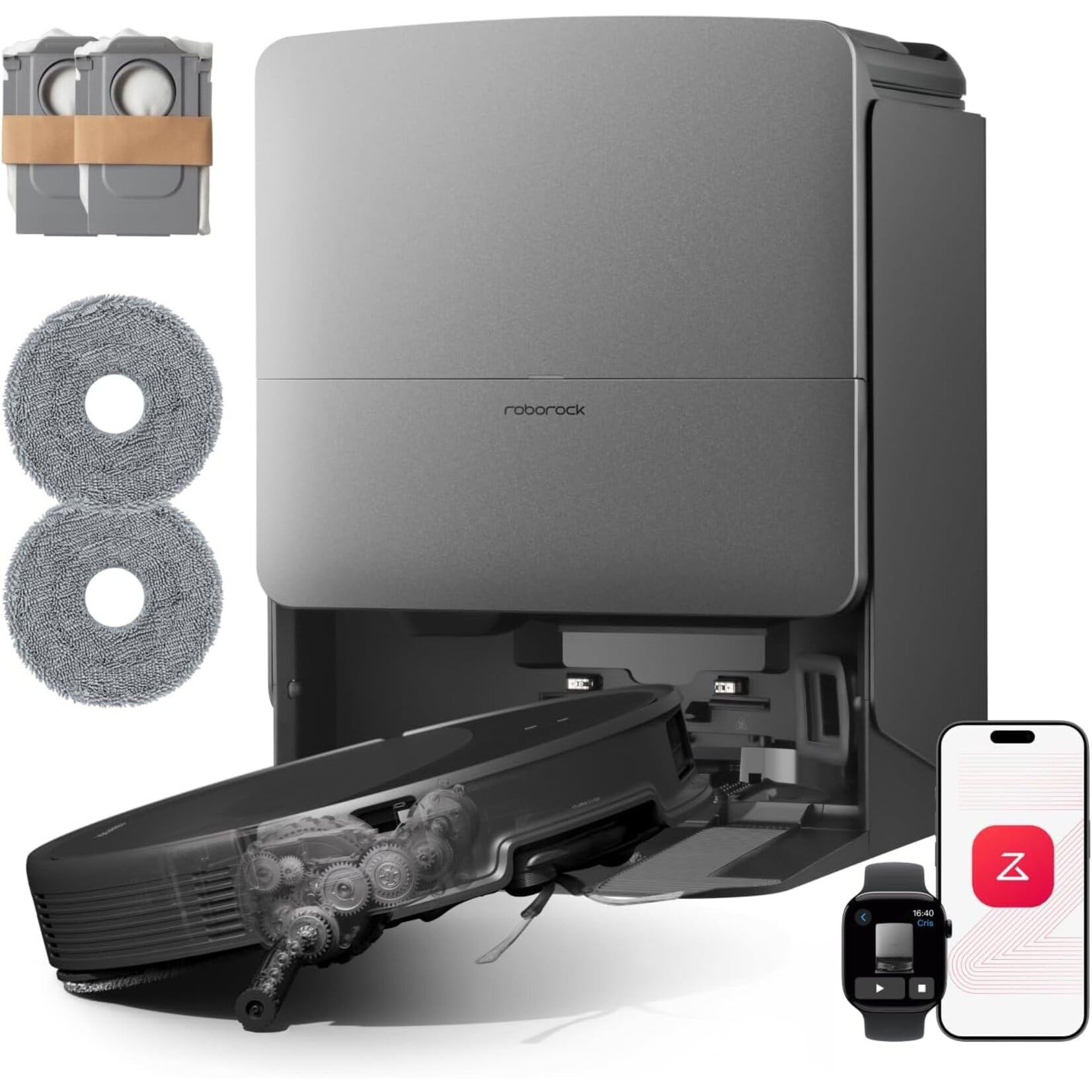 Roborock Saros 20 Set – Robot Aspirateur Laveur Intelligent Haut de Gamme