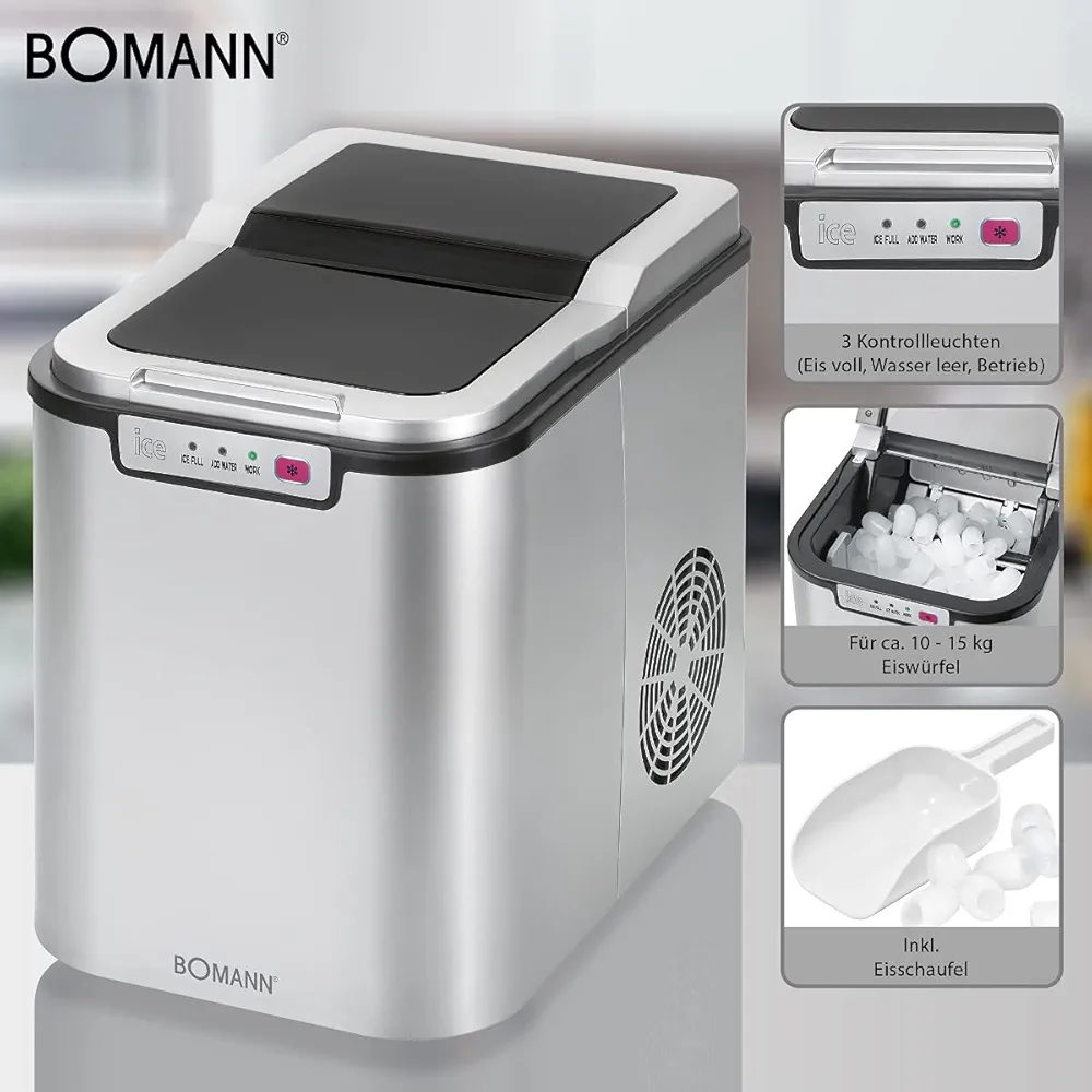 Bomann – Machine à Glaçons 150 W en Acier Inoxydable - Thumbnail 4