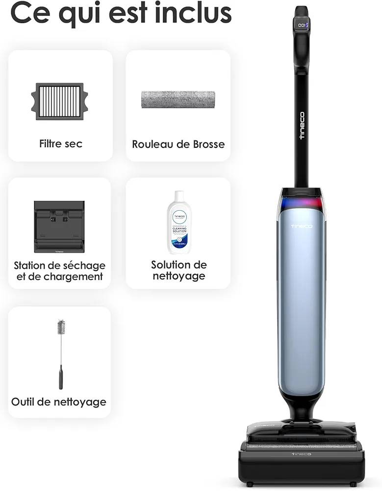 Tineco Floor One S9 Artist – Aspirateur Laveur Sans Fil 22 000 Pa | FlashDry 85°C | 180° Flat | 50 min - Thumbnail 6