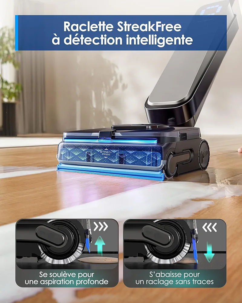 Tineco Floor One S9 Scientist – Aspirateur Laveur Sans Fil | 80 min | FlashDry 85°C | 180° Flat - Thumbnail 8