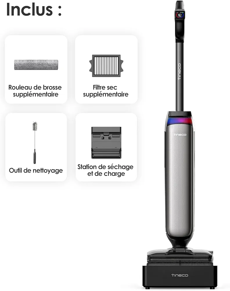 Tineco Floor One S9 Artist Steam Pro – Aspirateur Laveur Vapeur Sans Fil | HyperSteam 160°C | 90 min - Thumbnail 6