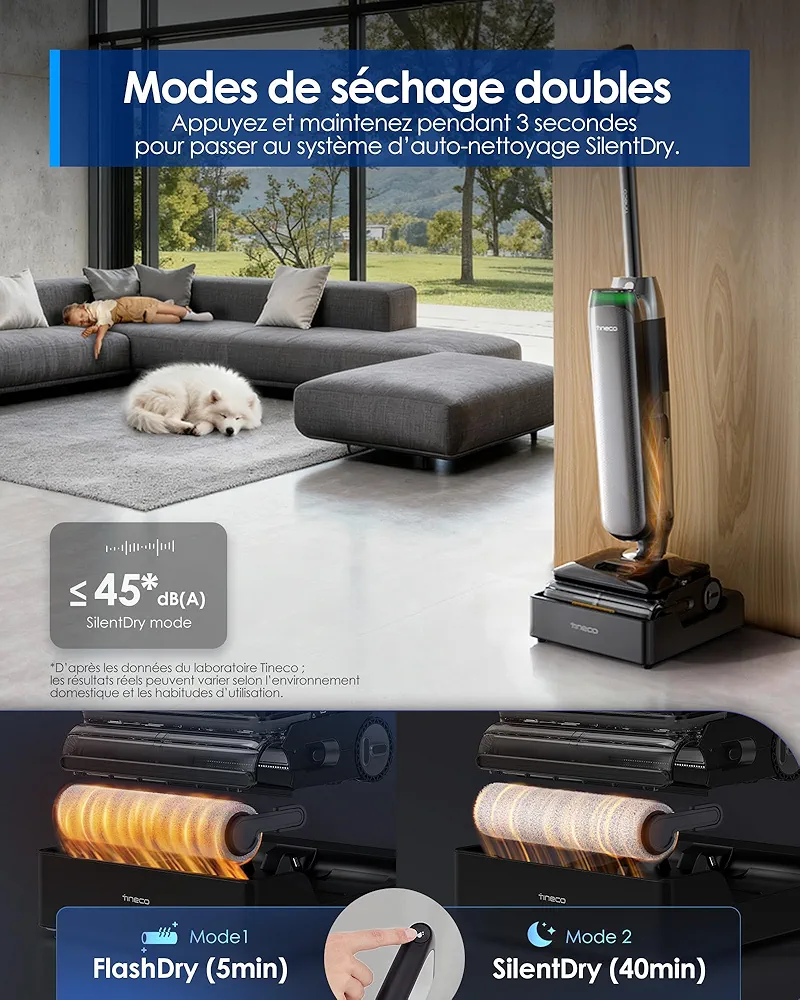 Tineco Floor One S9 Artist Steam Pro – Aspirateur Laveur Vapeur Sans Fil | HyperSteam 160°C | 90 min - Thumbnail 7