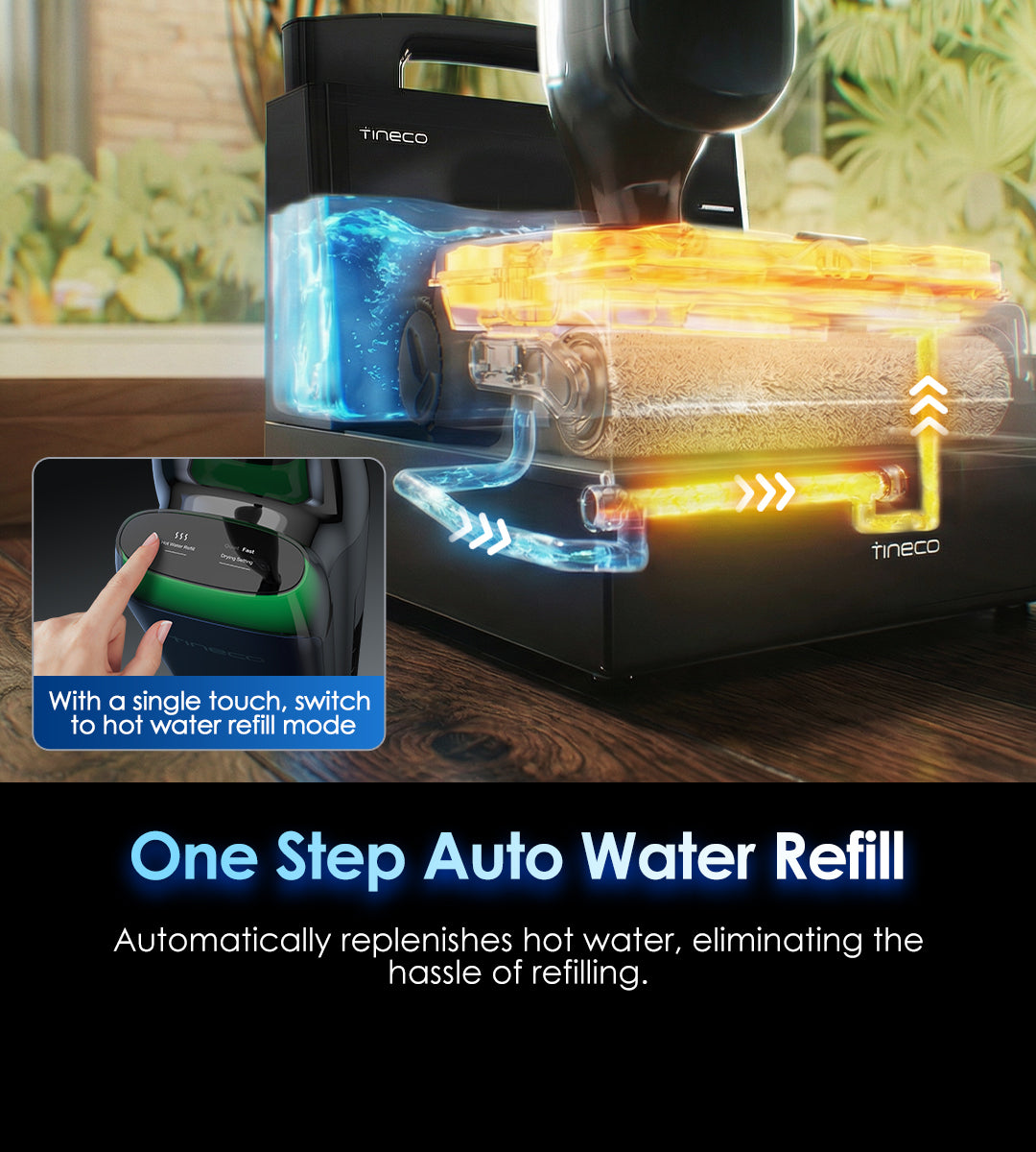 Tineco FLOOR ONE Station S9 Artist – Aspirateur Laveur Sans Fil avec Station Intelligente - Thumbnail 6