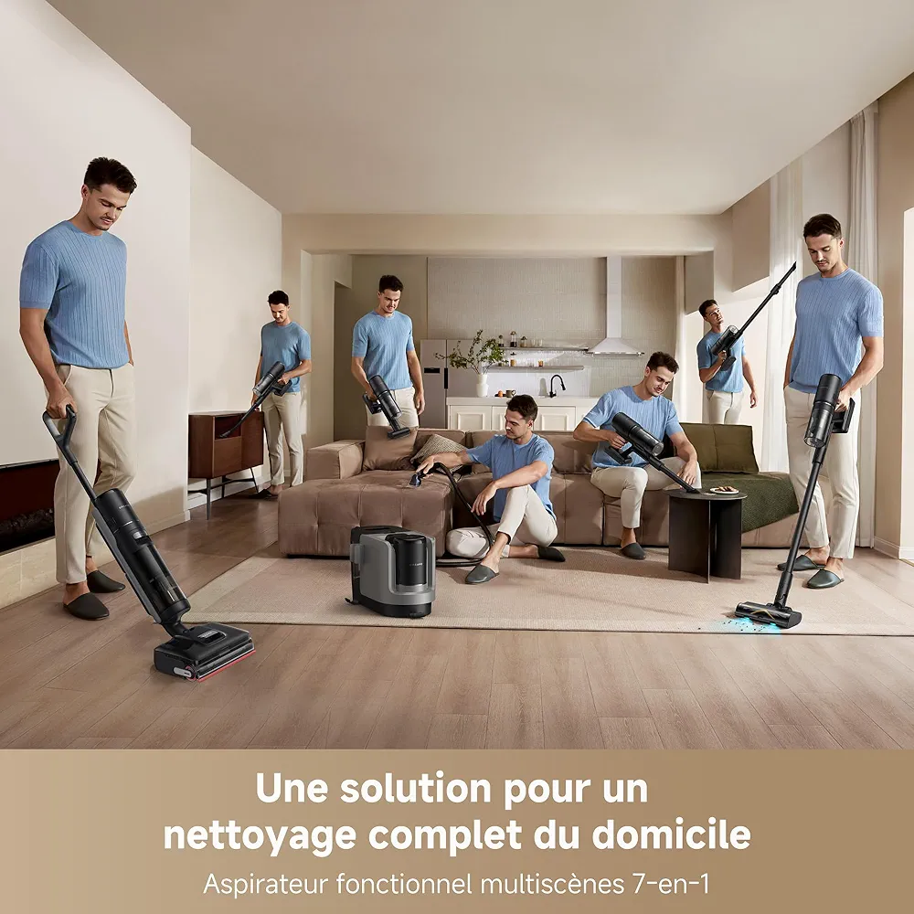 DREAME H15 Mix – Aspirateur Laveur Sans Fil 7-en-1 | 23 000 Pa | IA | Auto-Nettoyage 100°C - Thumbnail 9