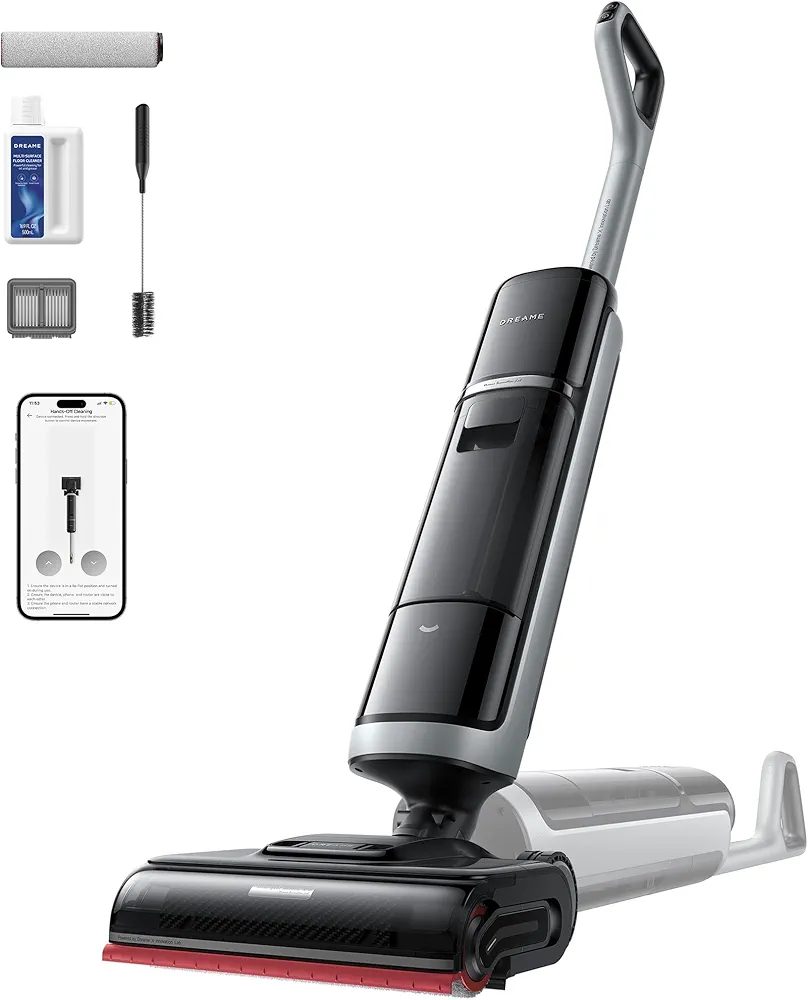 DREAME H15 Pro Heat – Aspirateur Laveur Sans Fil | 22 000 Pa | Eau Chaude 85°C | IA | 180° Flat - Thumbnail 9
