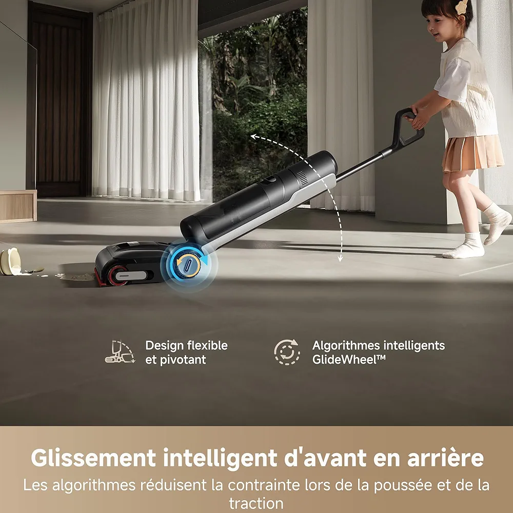 DREAME H15 Pro – Aspirateur Laveur Sans Fil 21 000 Pa | AI DescendReach | Lavage 100°C | Contrôle par Application - Thumbnail 5