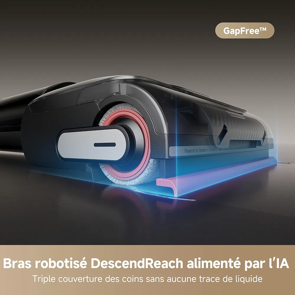 DREAME H15 Pro – Aspirateur Laveur Sans Fil 21 000 Pa | AI DescendReach | Lavage 100°C | Contrôle par Application - Thumbnail 9