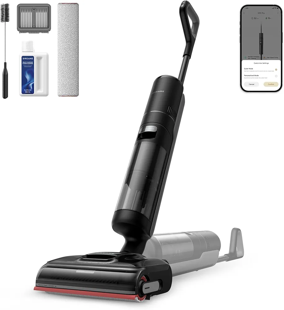 DREAME H15 Pro – Aspirateur Laveur Sans Fil 21 000 Pa | AI DescendReach | Lavage 100°C | Contrôle par Application