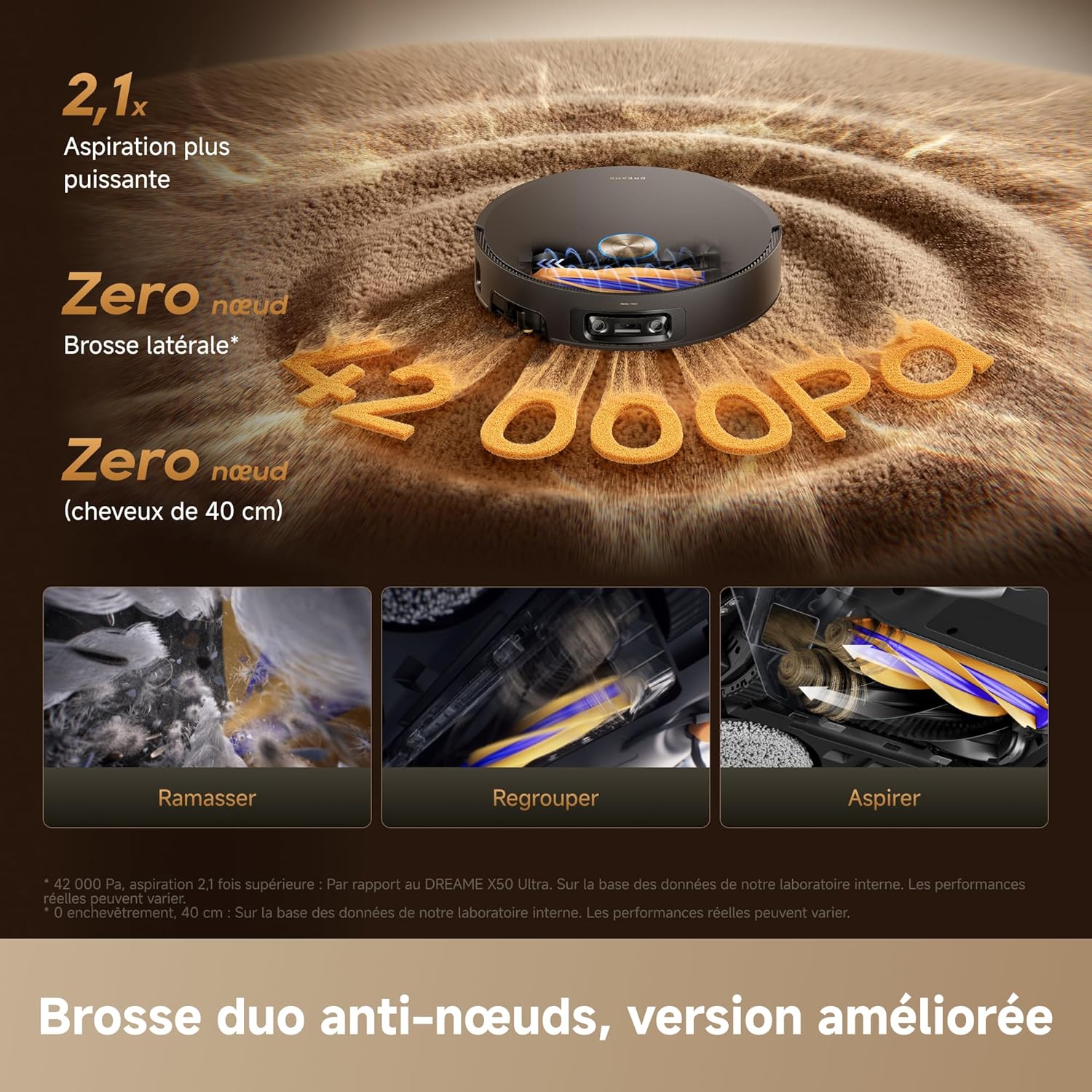 DREAME X60 Pro Ultra Complete – Robot Aspirateur Laveur 35 000 Pa | Ultra Fin | Station Auto - Thumbnail 5