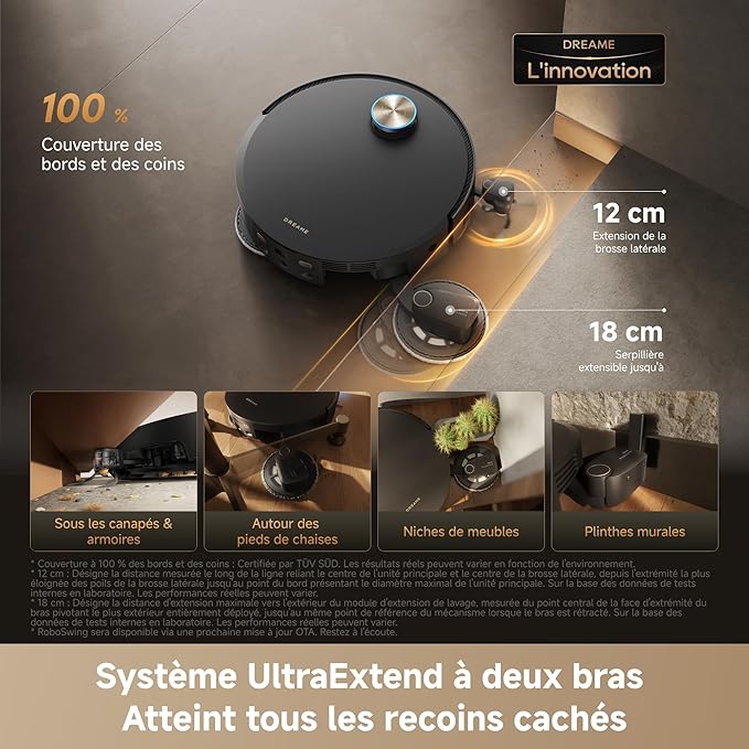 DREAME X60 Pro Ultra Complete – Robot Aspirateur Laveur 35 000 Pa | Ultra Fin | Station Auto - Thumbnail 8