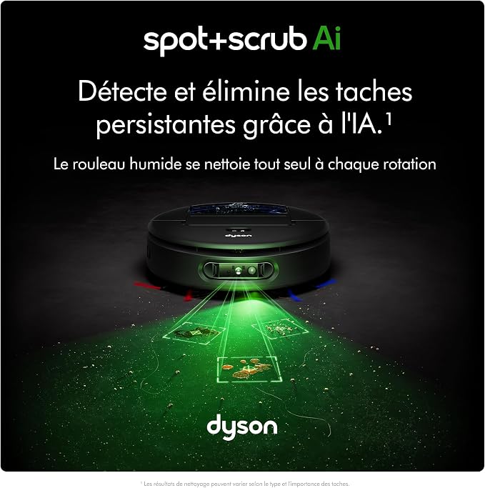 Dyson Spot+Scrub™ Ai Noir/Bleu – Robot Aspirateur Laveur Sec & Humide avec Détection des Taches par IA - Thumbnail 2