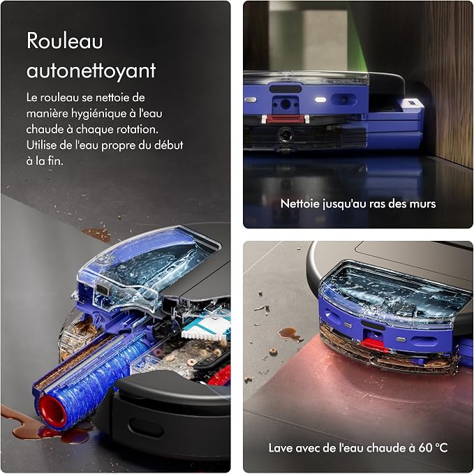 Dyson Spot+Scrub™ Ai Noir/Bleu – Robot Aspirateur Laveur Sec & Humide avec Détection des Taches par IA - Thumbnail 8