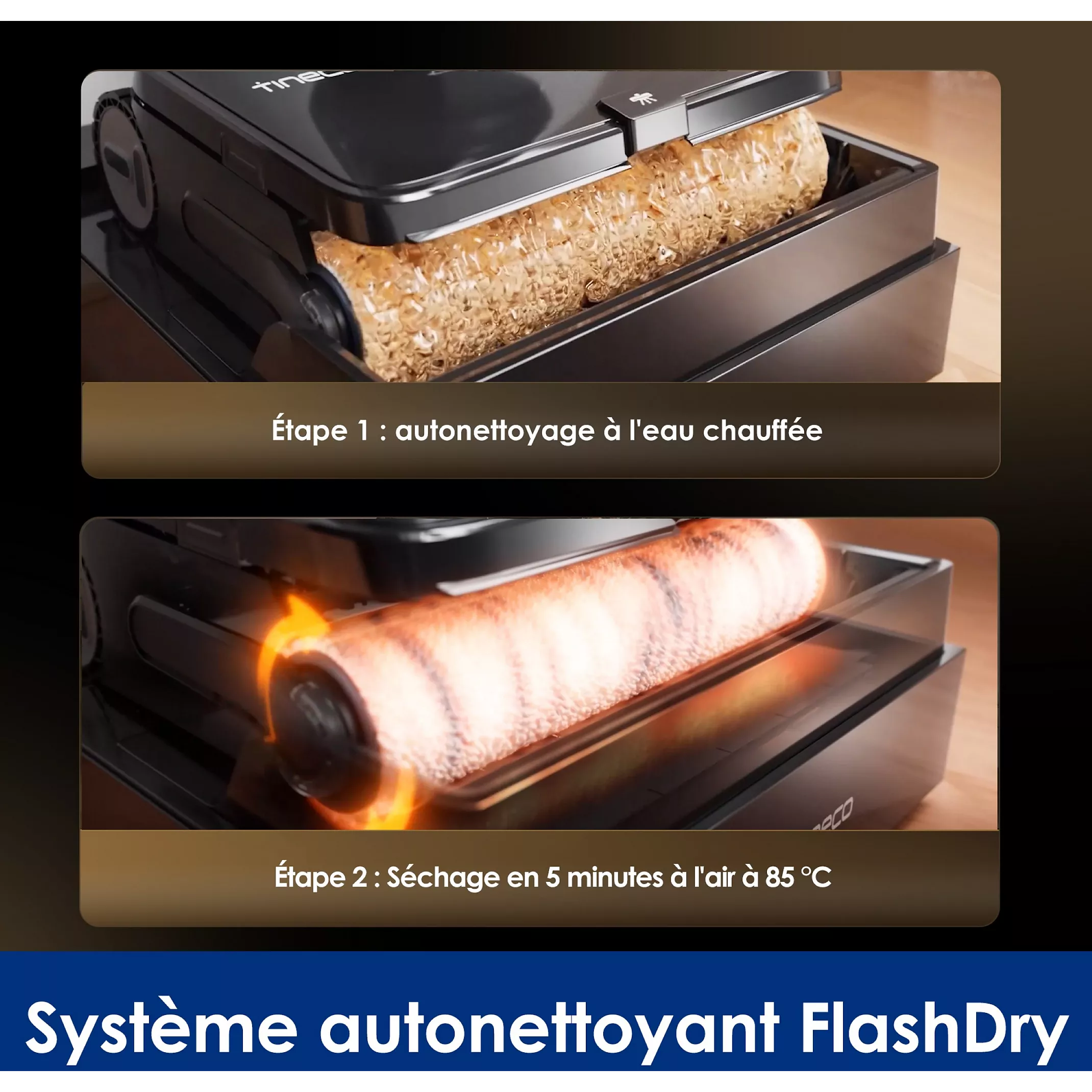 TINECO FLOOR ONE S7 PRO – Aspirateur Laveur Intelligent Sans Fil | Nettoyage Double Bord - Thumbnail 5